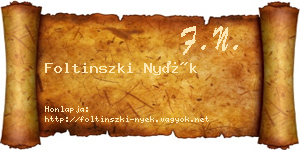 Foltinszki Nyék névjegykártya